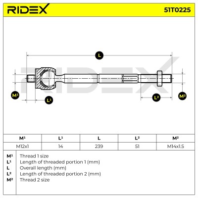 Tie Rod Assembly RIDEX 51T0225 51T0225 - photo 5