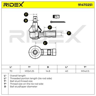 Tie Rod End RIDEX 914T0251 914T0251 - photo 5