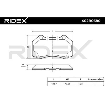 Brake Pads Set RIDEX 402B0680 402B0680 - photo 8