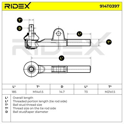 Tie Rod End RIDEX 914T0397 914T0397 - photo 5
