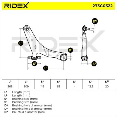 Control Arm RIDEX 273C0322 273C0322 - photo 8