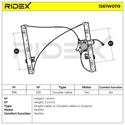 Window Regulator RIDEX 1561W0119 1561W0119 - photo 6