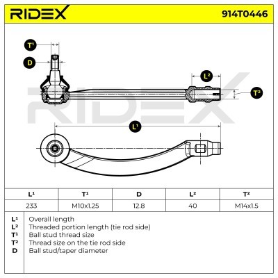 Tie Rod End RIDEX 914T0446 914T0446 - photo 5