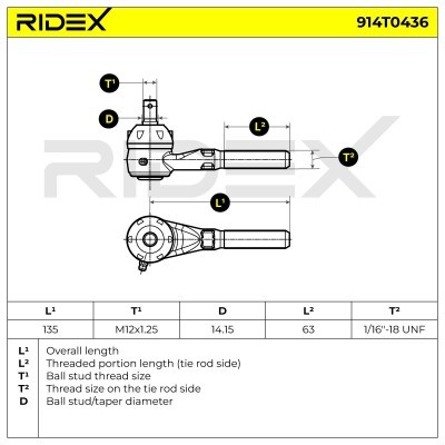 Tie Rod End RIDEX 914T0436 914T0436 - photo 4