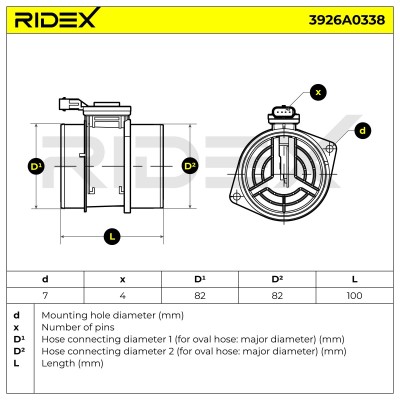 Air Mass Sensor RIDEX 3926A0338 3926A0338 - photo 6