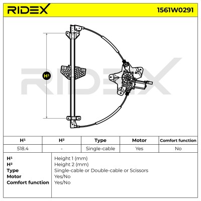 Window Regulator RIDEX 1561W0291 1561W0291 - photo 6