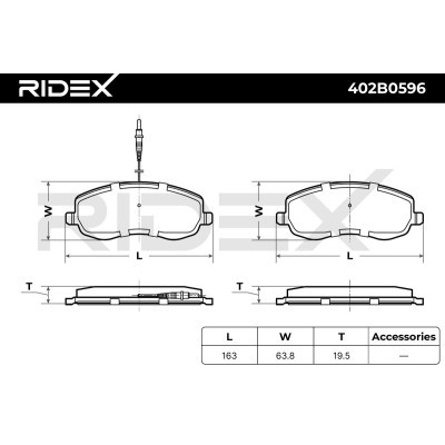 Brake Pads Set RIDEX 402B0596 402B0596 - photo 3