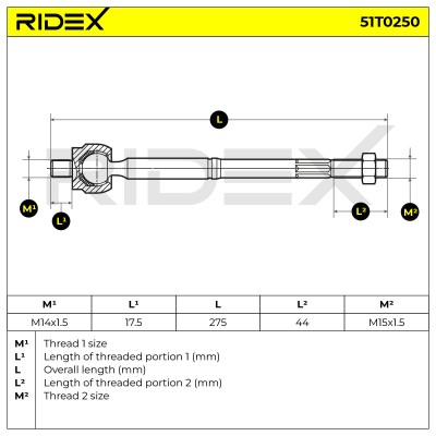 Tie Rod Assembly RIDEX 51T0250 51T0250 - photo 5