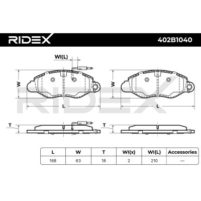 Brake Pads Set RIDEX 402B1040 402B1040 - photo 7