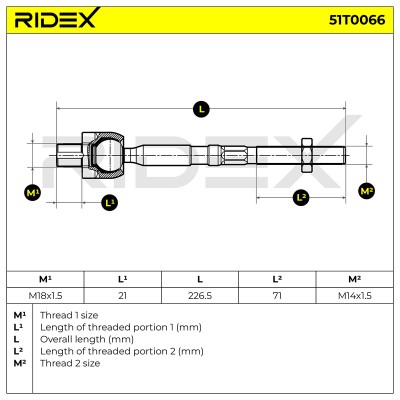 Tie Rod Assembly RIDEX 51T0066 51T0066 - photo 7