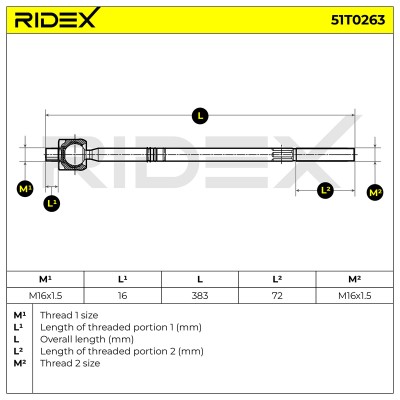 Tie Rod Assembly RIDEX 51T0263 51T0263 - photo 7