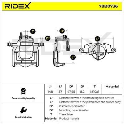 Brake Caliper RIDEX 78B0736 78B0736 - photo 6