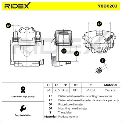 Brake Caliper RIDEX 78B0203 78B0203 - photo 5