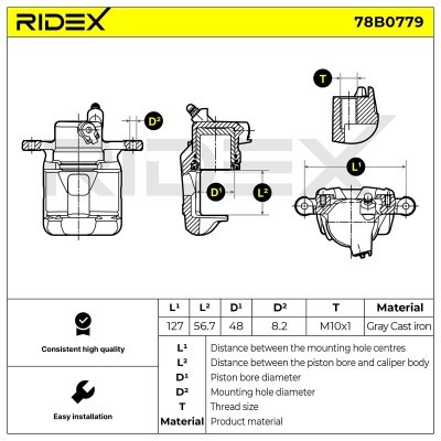 Brake Caliper RIDEX 78B0779 78B0779 - photo 5