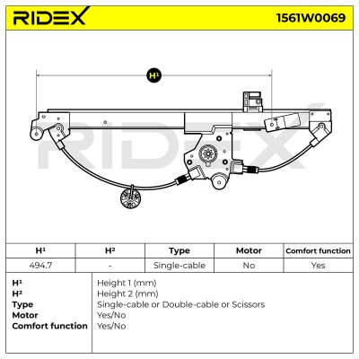 Window Regulator RIDEX 1561W0069 1561W0069 - photo 5