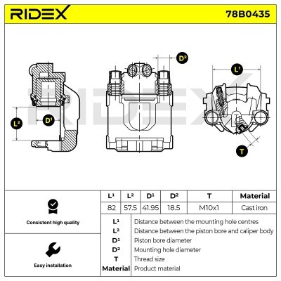 Brake Caliper RIDEX 78B0435 78B0435 - photo 6