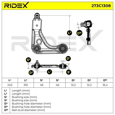 Control Arm RIDEX 273C1308 273C1308 - photo 6
