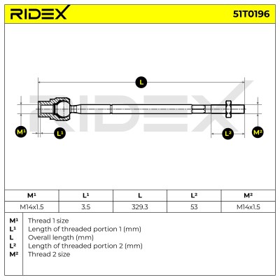 Tie Rod Assembly RIDEX 51T0196 51T0196 - photo 6