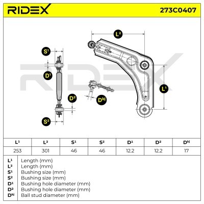 Control Arm RIDEX 273C0407 273C0407 - photo 5