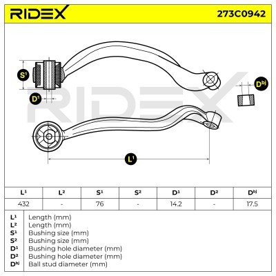 Control Arm RIDEX 273C0942 273C0942 - photo 7