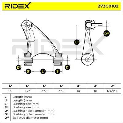 Control Arm RIDEX 273C0102 273C0102 - photo 6