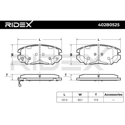 Brake Pads Set RIDEX 402B0525 402B0525 - photo 7