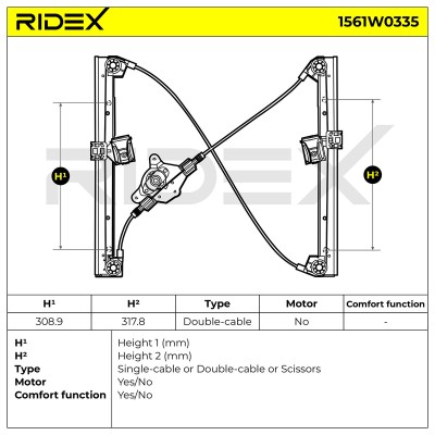 Window Regulator RIDEX 1561W0335 1561W0335 - photo 6