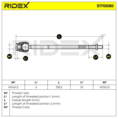 Tie Rod Assembly RIDEX 51T0080 51T0080 - photo 6