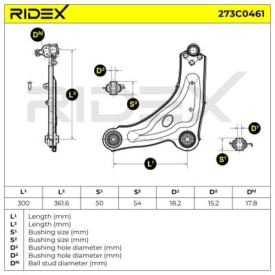 Control Arm RIDEX 273C0461 273C0461 - photo 7