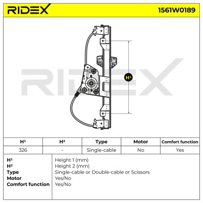 Window Regulator RIDEX 1561W0189 1561W0189 - photo 7