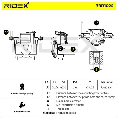 Brake Caliper RIDEX 78B1025 78B1025 - photo 7