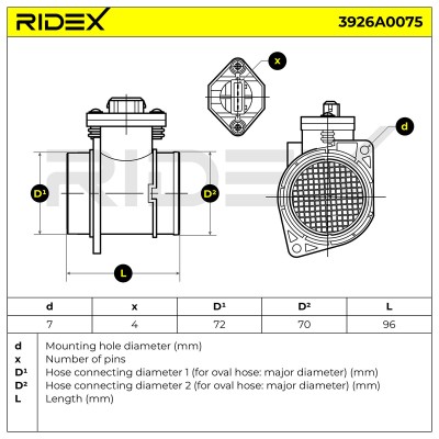 Air Mass Sensor RIDEX 3926A0075 3926A0075 - photo 6