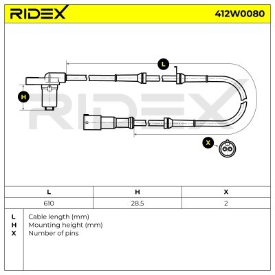 ABS Sensor RIDEX 412W0080 412W0080 - photo 3