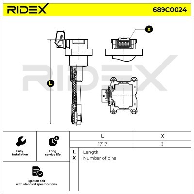 Ignition Coil RIDEX 689C0024 689C0024 - photo 3
