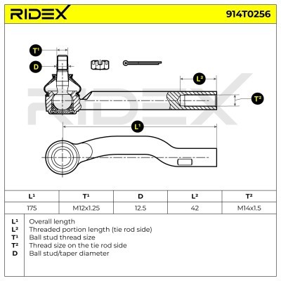 Tie Rod End RIDEX 914T0256 914T0256 - photo 5