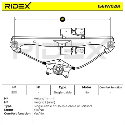 Window Regulator RIDEX 1561W0281 1561W0281 - photo 5