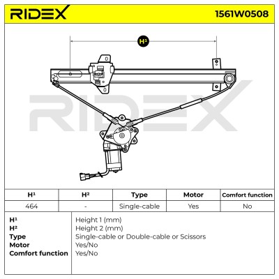Window Regulator RIDEX 1561W0508 1561W0508 - photo 4
