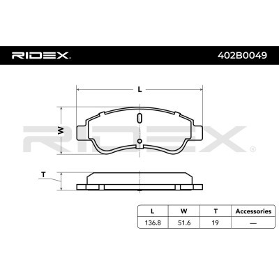 Brake Pads Set RIDEX 402B0049 402B0049 - photo 6