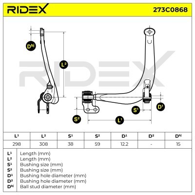 Control Arm RIDEX 273C0868 273C0868 - photo 5