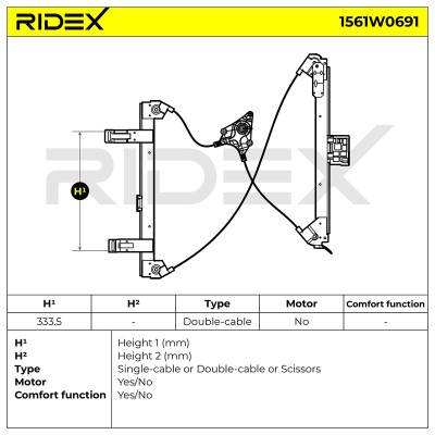 Window Regulator RIDEX 1561W0691 1561W0691 - photo 7