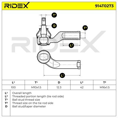 Tie Rod End RIDEX 914T0273 914T0273 - photo 5