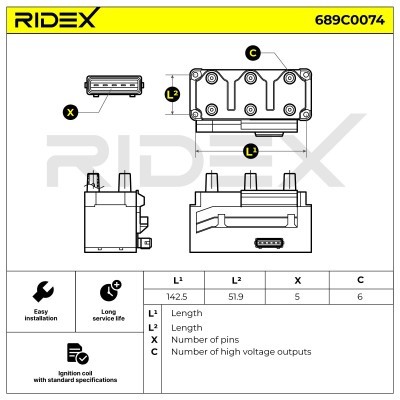 Ignition Coil RIDEX 689C0074 689C0074 - photo 7