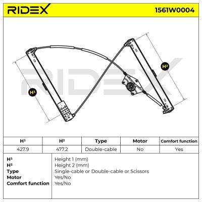 Window Regulator RIDEX 1561W0004 1561W0004 - photo 7