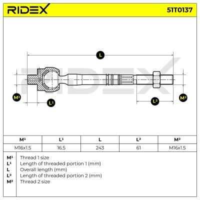 Tie Rod Assembly RIDEX 51T0137 51T0137 - photo 6