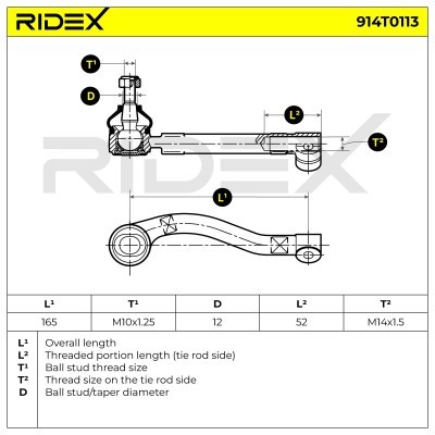 Tie Rod End RIDEX 914T0113 914T0113 - photo 7