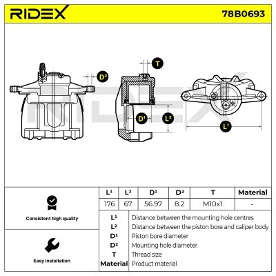 Brake Caliper RIDEX 78B0693 78B0693 - photo 5
