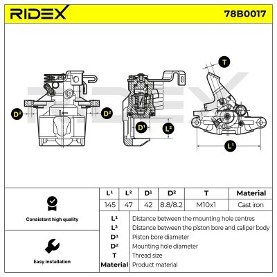 Brake Caliper RIDEX 78B0017 78B0017 - photo 5