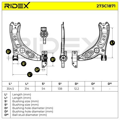 Control Arm RIDEX 273C1871 273C1871 - photo 8