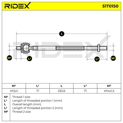 Tie Rod Assembly RIDEX 51T0150 51T0150 - photo 5
