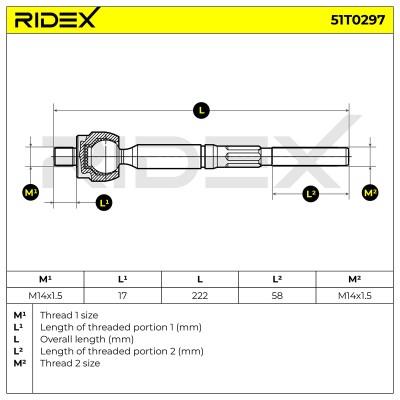 Tie Rod Assembly RIDEX 51T0297 51T0297 - photo 6